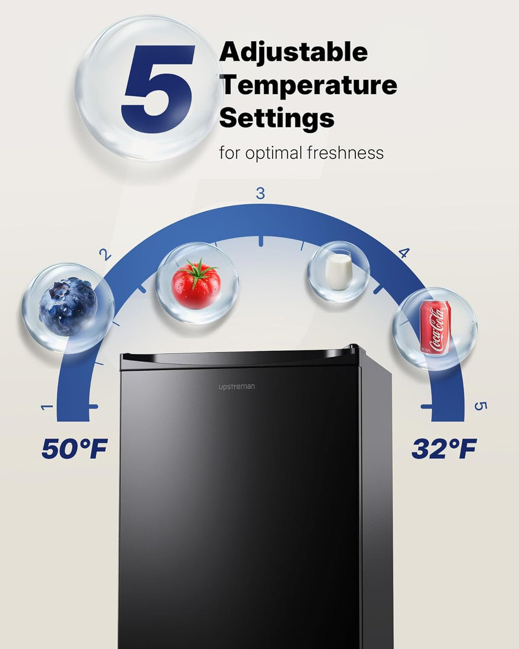 Upstreman 3.2 Cu.Ft Mini Fridge BR321