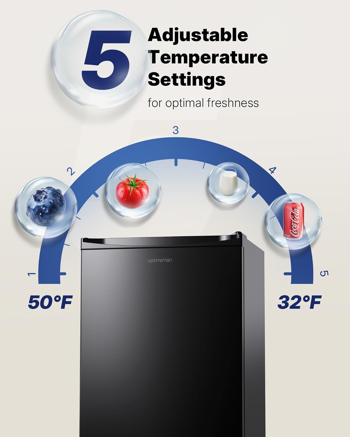 Upstreman 3.2 Cu.Ft Mini Fridge BR321