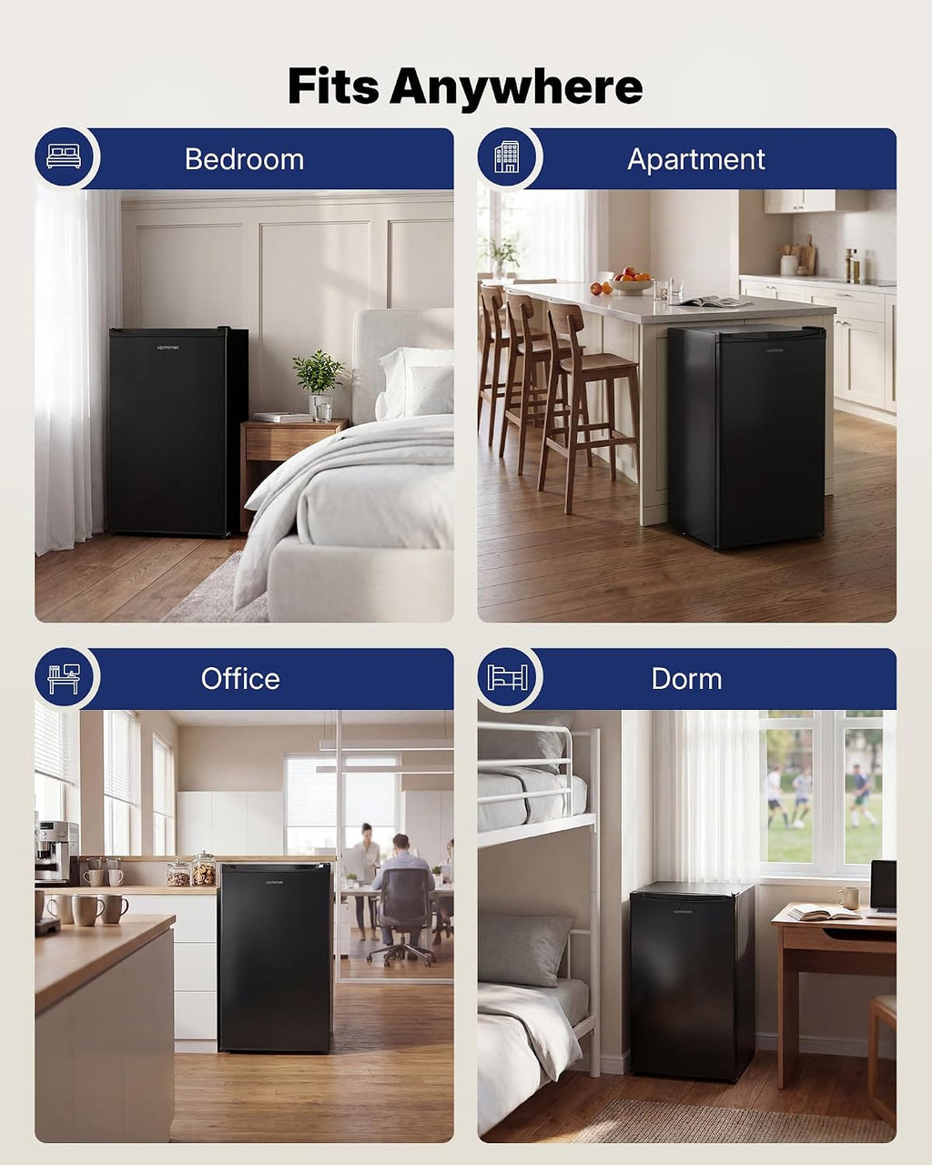Upstreman 3.2 Cu.Ft Mini Fridge BR321