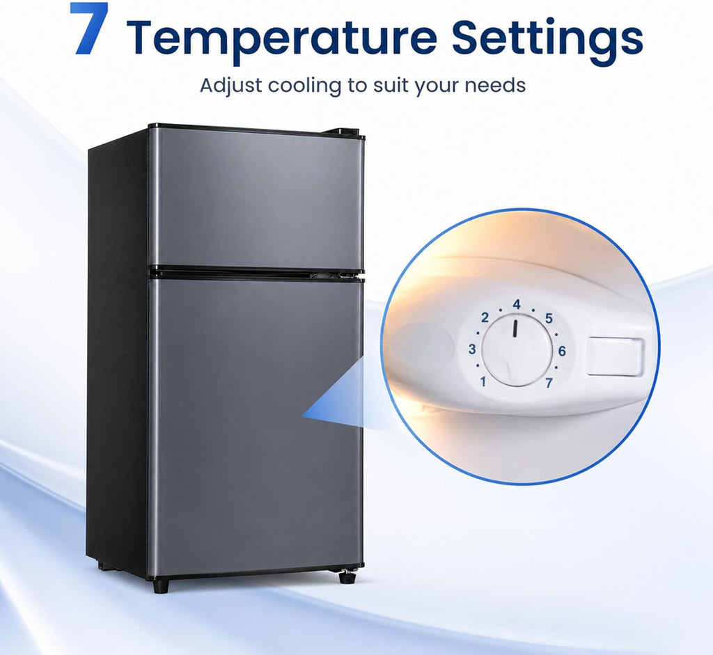 WINRIZZ 3.2 Cu.Ft Mini Fridge with Freezer – 2-Door Compact Refrigerator