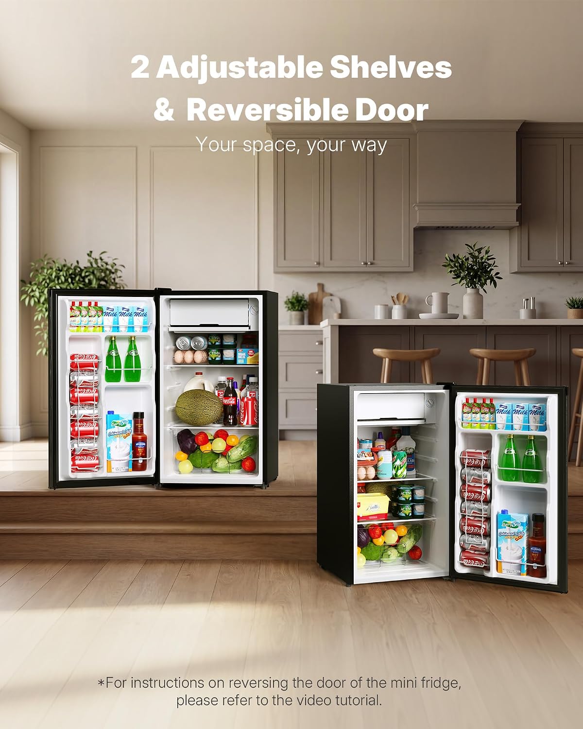 Upstreman 3.2 Cu.Ft Mini Fridge BR321