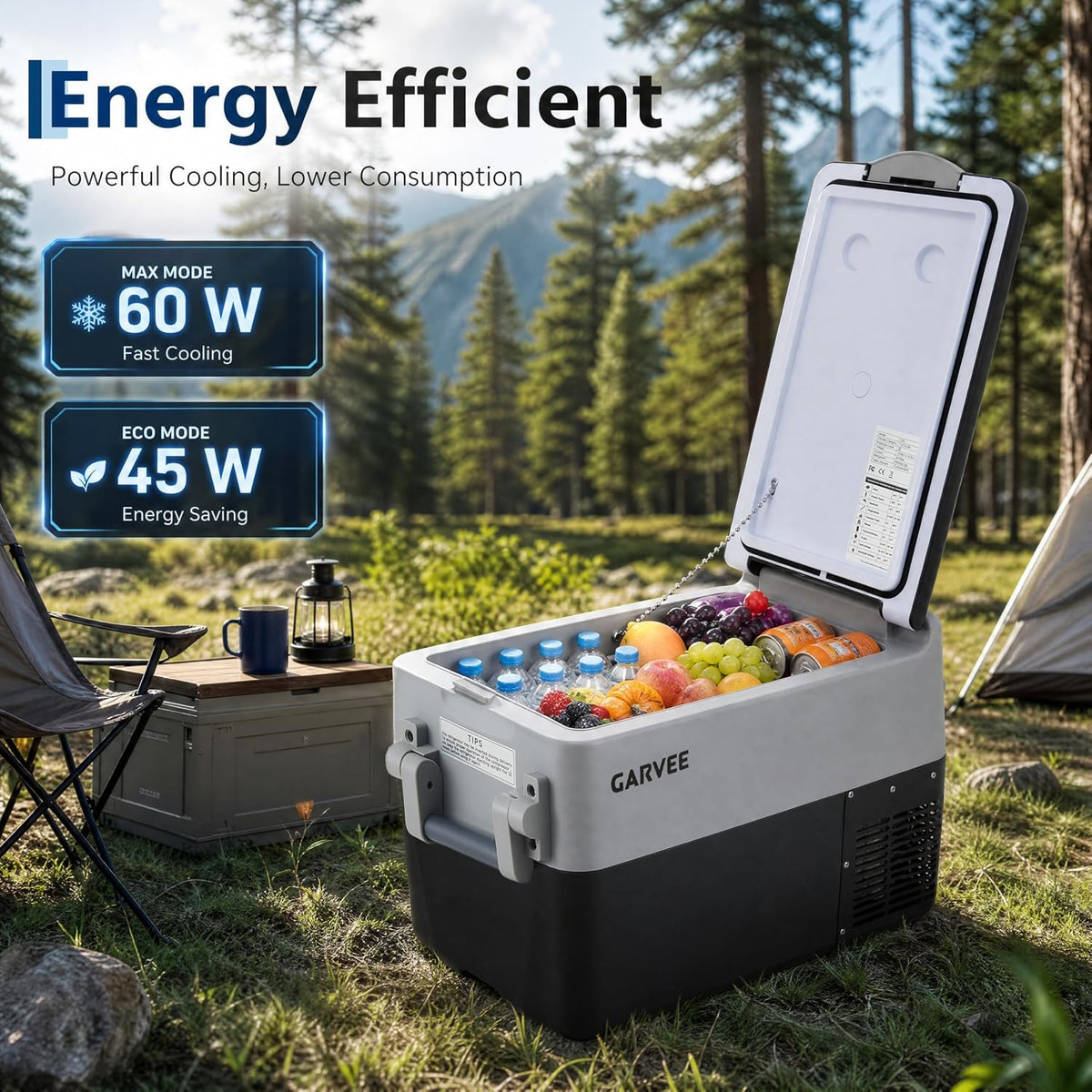 32QT 12V Dual Zone Car Fridge Freezer Portable AC/DC APP Control