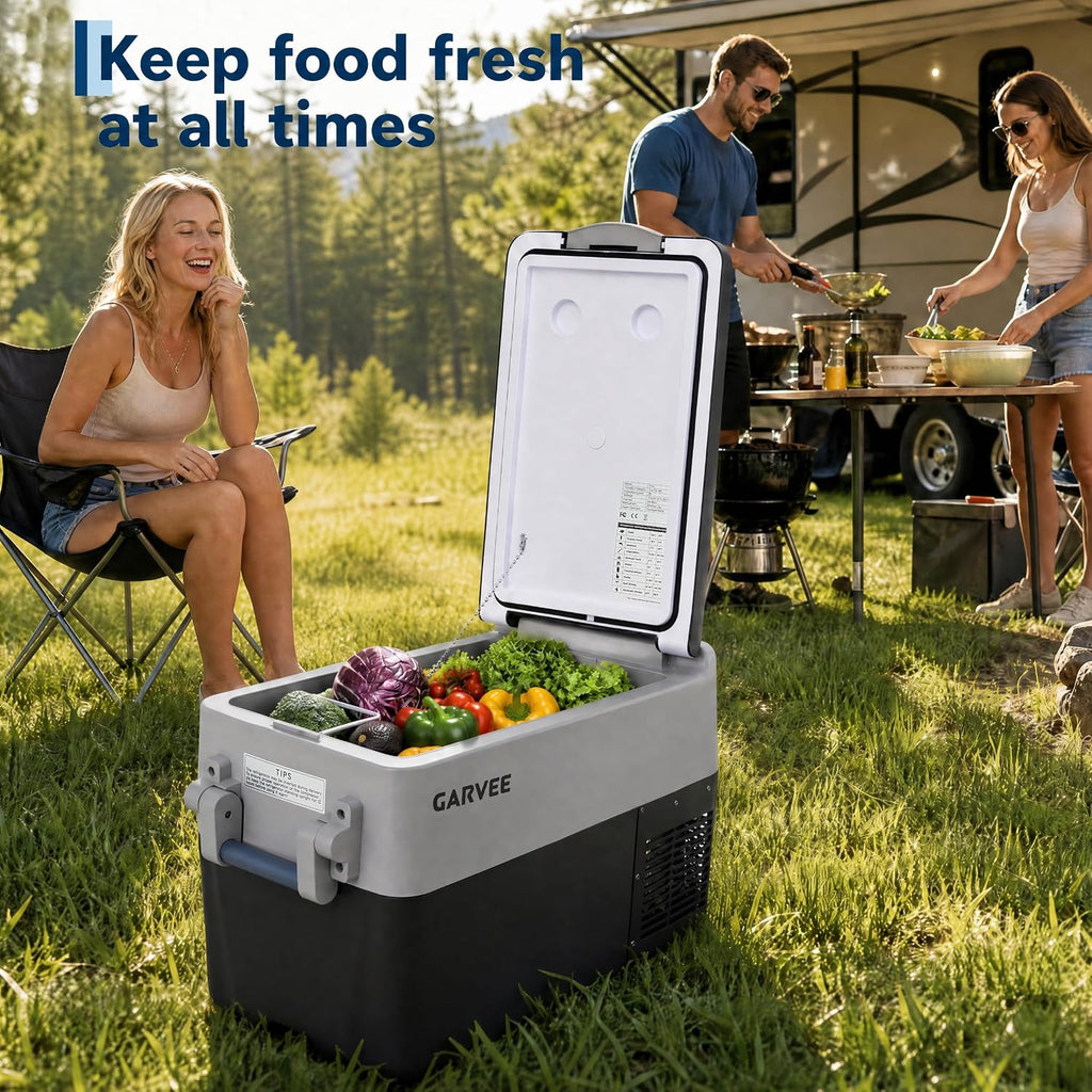 32QT 12V Dual Zone Car Fridge Freezer Portable AC/DC APP Control